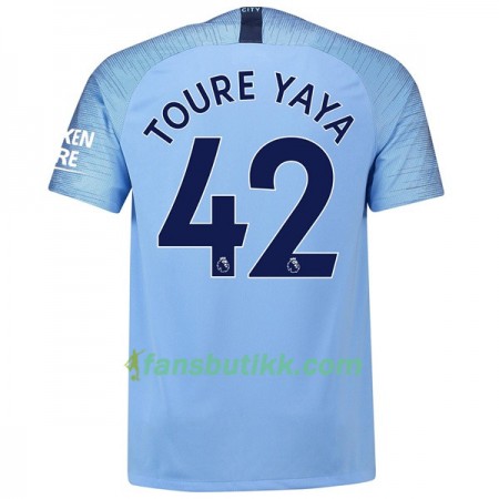 Fotballdrakt Manchester City Toure Yaya 42 Hjemmetrøye 2018-2019 Kortermet